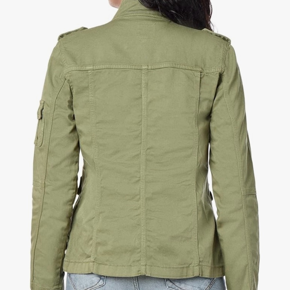 KENSIE JEANS Lightweight Zip-Up Barn Jacket for Fall and Spring, Olive - Picture 3 of 5